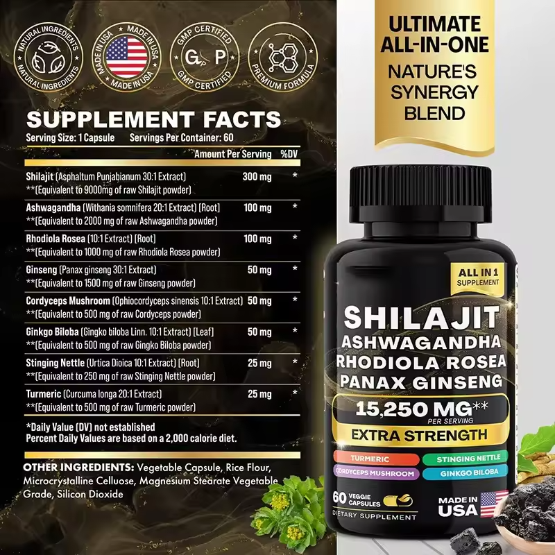 CAPSULAS SHILAJIT 💪- Energía, Fuerza y Vitalidad 🔋