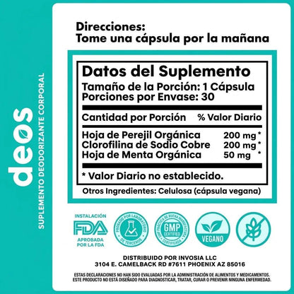 DEOS Desodorante Natural en Cápsulas x30