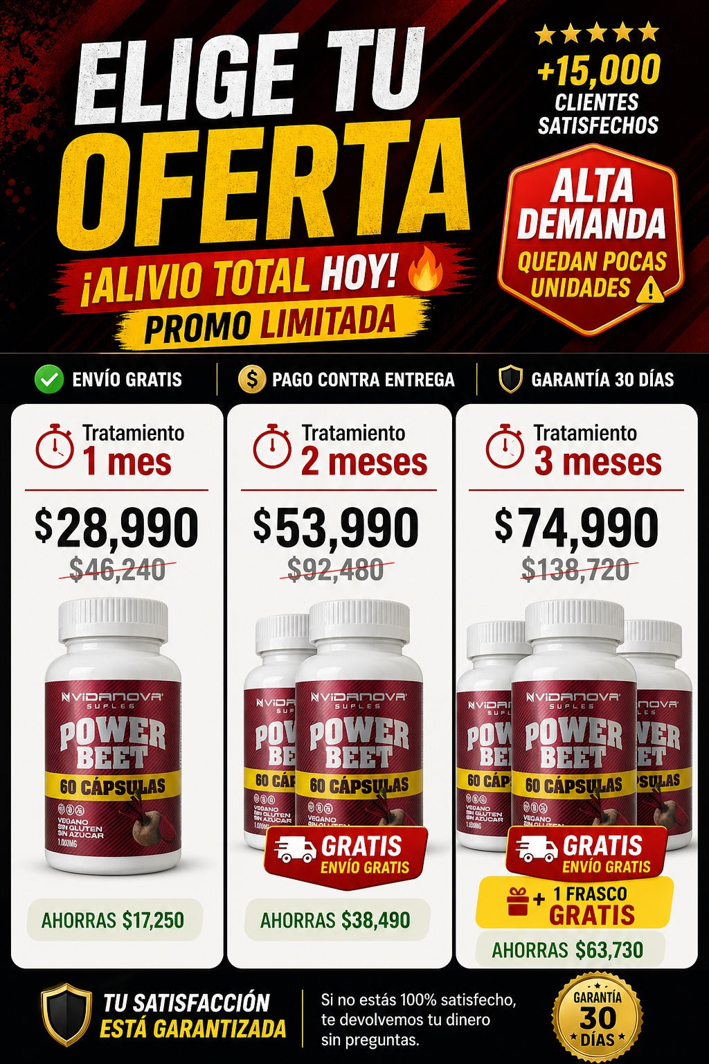 capsulas de betarraga powerbeet para la ciurculacion del pene y rendimiento con tu pareja - imagen 2