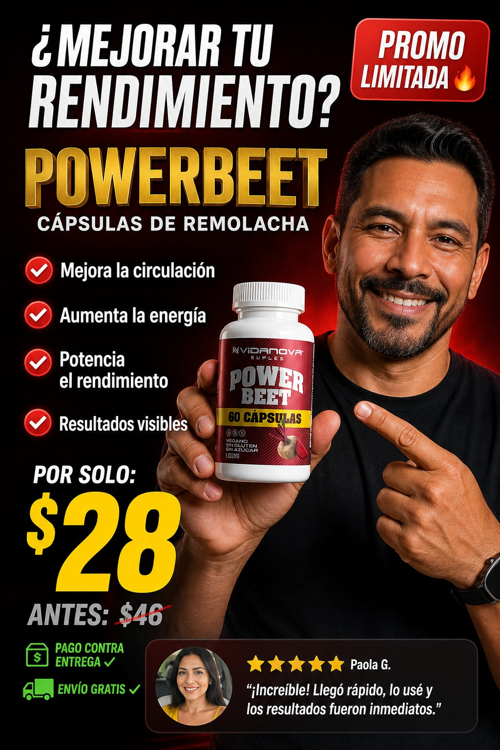 capsulas de remolacha powerbeet para la ciurculacion del pene y rendimiento con tu pareja - imagen 3