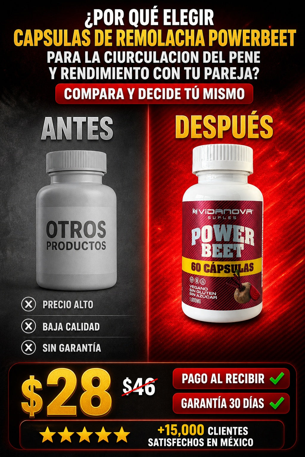 capsulas de remolacha powerbeet para la ciurculacion del pene y rendimiento con tu pareja - imagen 4