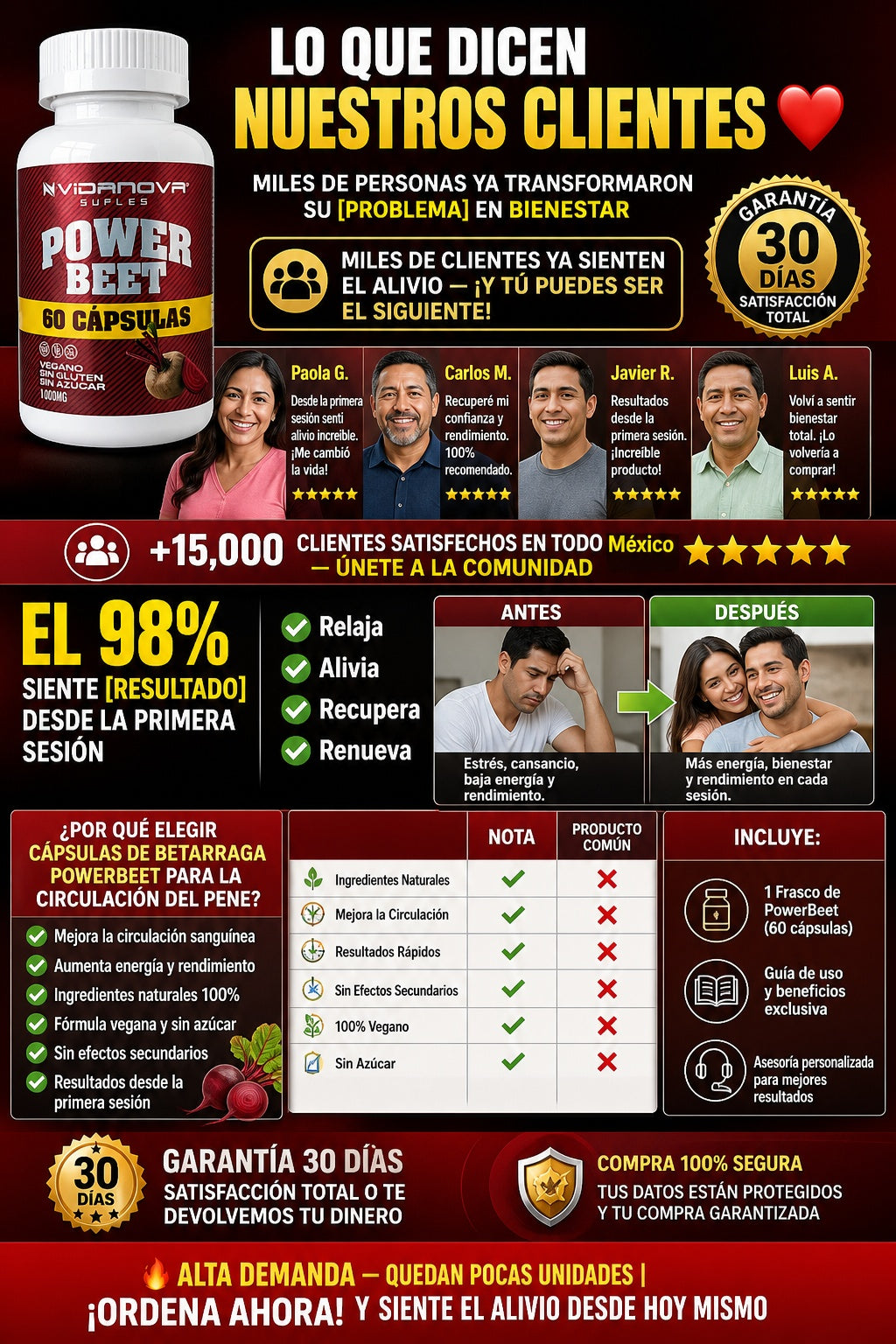 capsulas de betarraga powerbeet para la ciurculacion del pene y rendimiento con tu pareja - imagen 6